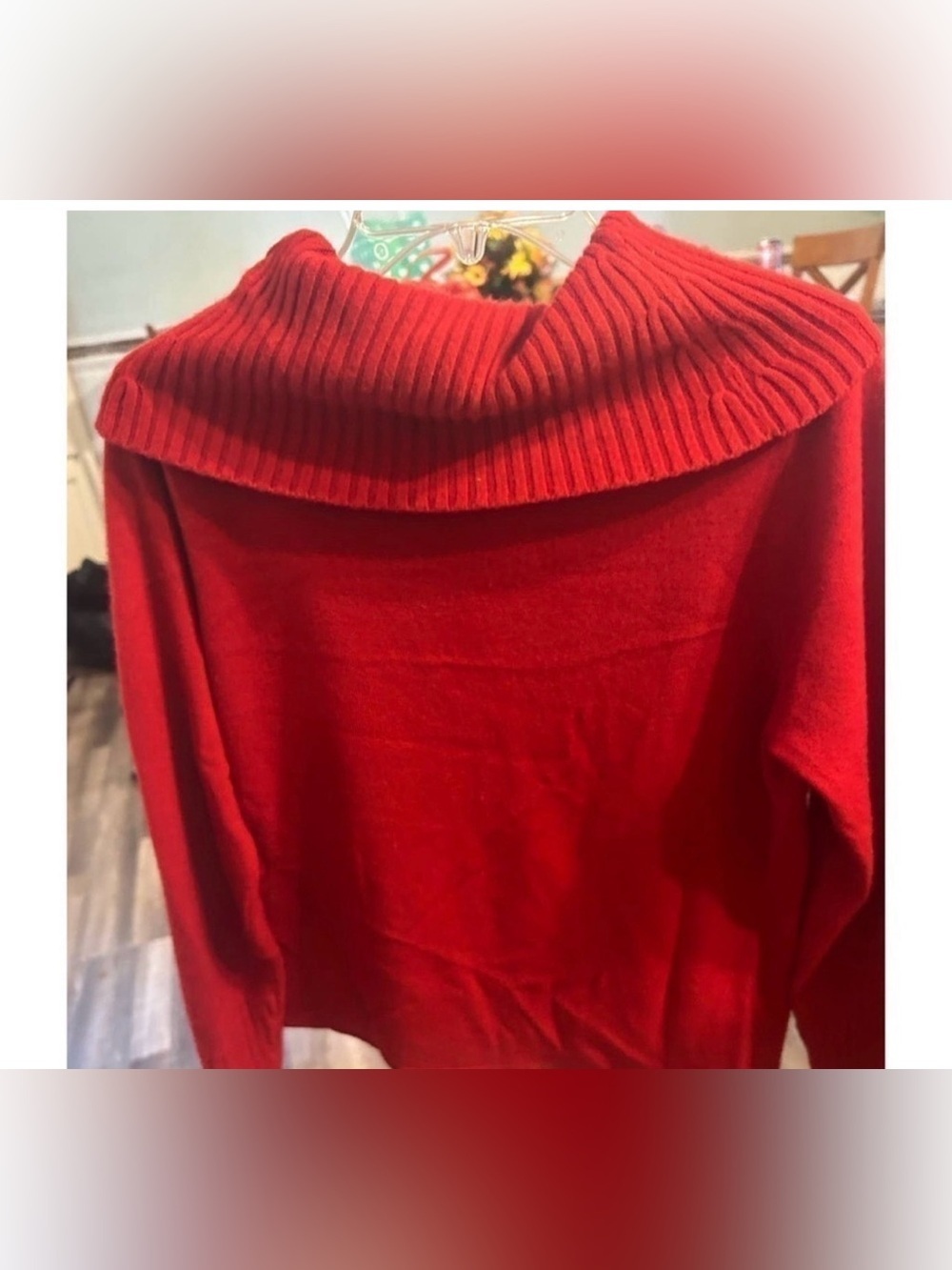 Vintage Norton McNaughton Red Cowl Neck Sweater LP - Picture 4 of 7